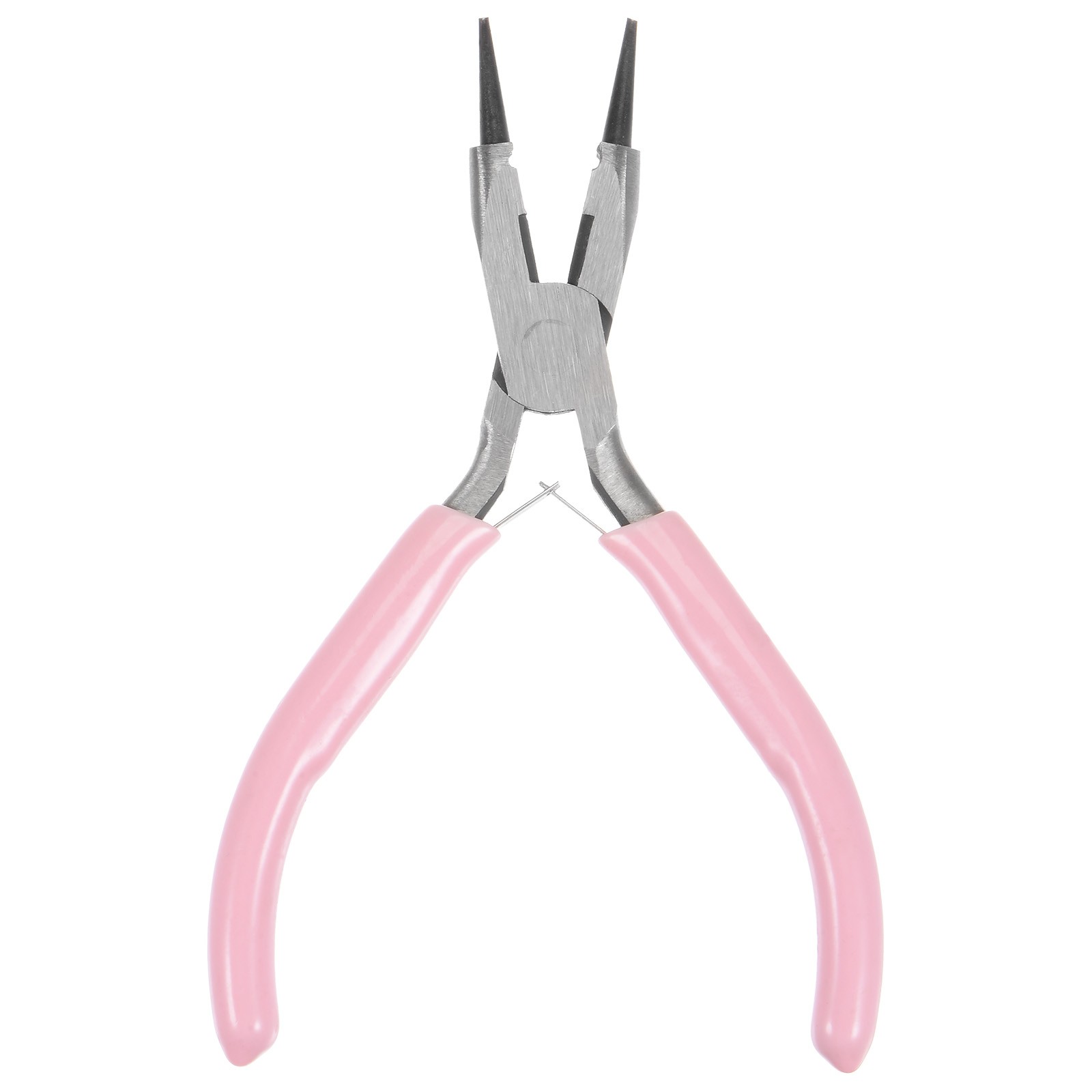 Mini Round Nose Pliers 4.5" Tapered Jaw Precision Fine Plier with Pink Handle