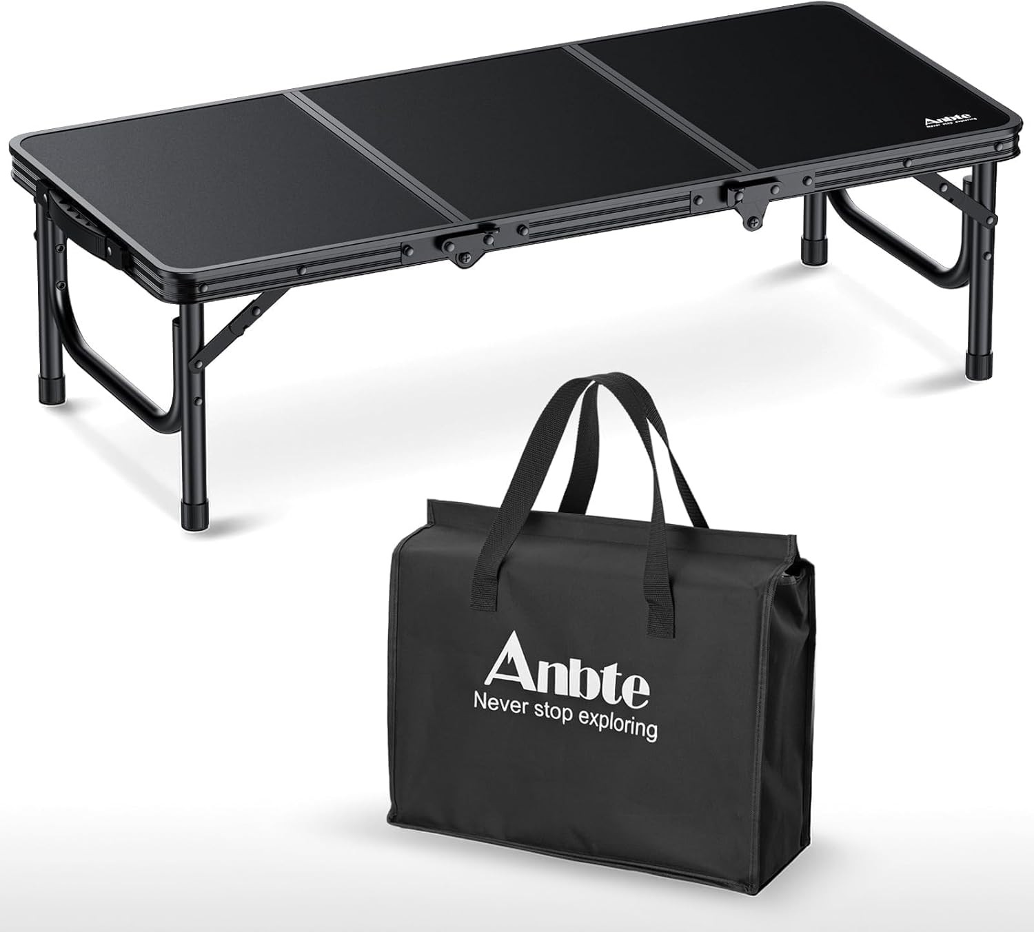 3ft Low Folding Picnic Table 10.3" Height Thicker Aluminum Small Camping Table
