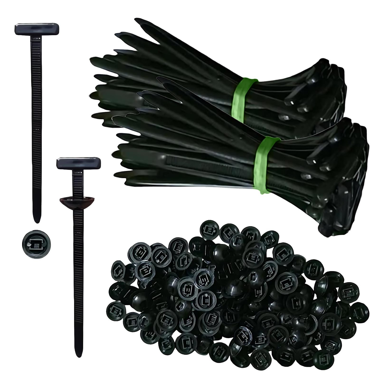 100PCS Heavy Duty Nylon Cable Ties with Pin & Button Design for Car Repairs