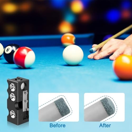 11-in-1 Billiards Pool Cue Tips Shaper, Pool Cue Tips Replacement Kit,