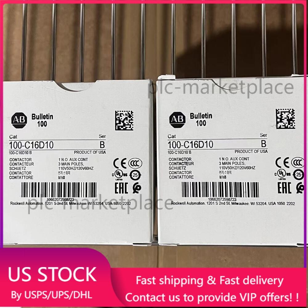 New Factory Sealed Allen-Bradley 100-C16D10 16 AMP 120VAC COIL IEC Contactor US