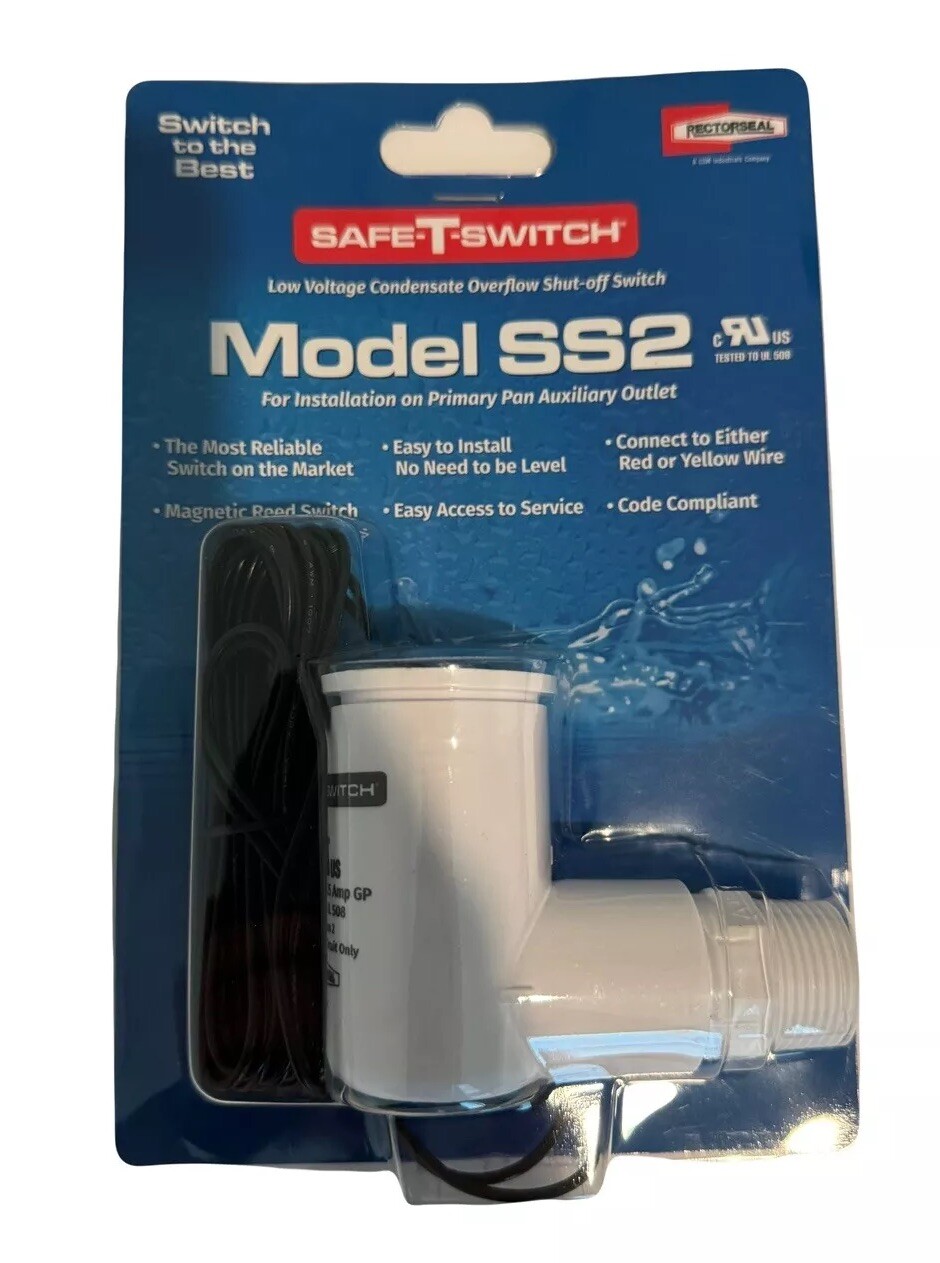 SS2 Float Switch RectorSeal HVAC Condensate Safety Switch 3/4 Inch PVC