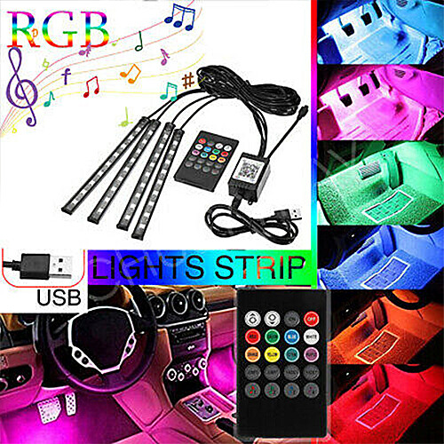 RGB-LED Glow Car Interior Lamp Under Dash Footwell Seats Inside Lighting