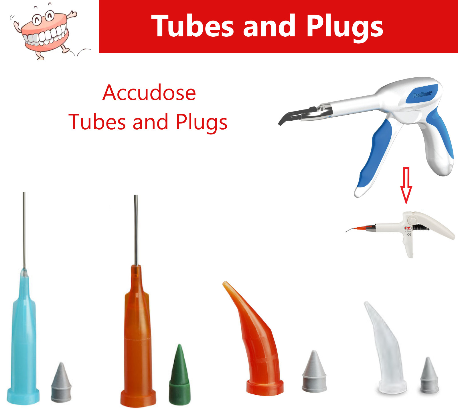 C-R Tubes and Plugs For C-R Syringe 20 Ga, Accudose Orange or Clear, 50/Box