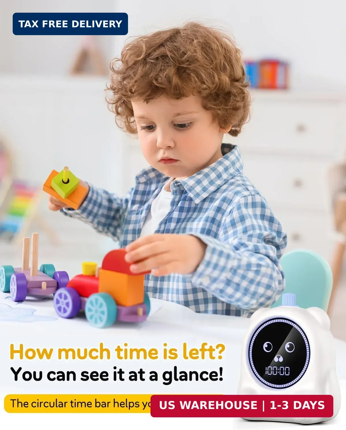 199 Min Visual Timer for Kids, 2 Minute teenth Brushing, Cute Bear Deign | Adjus