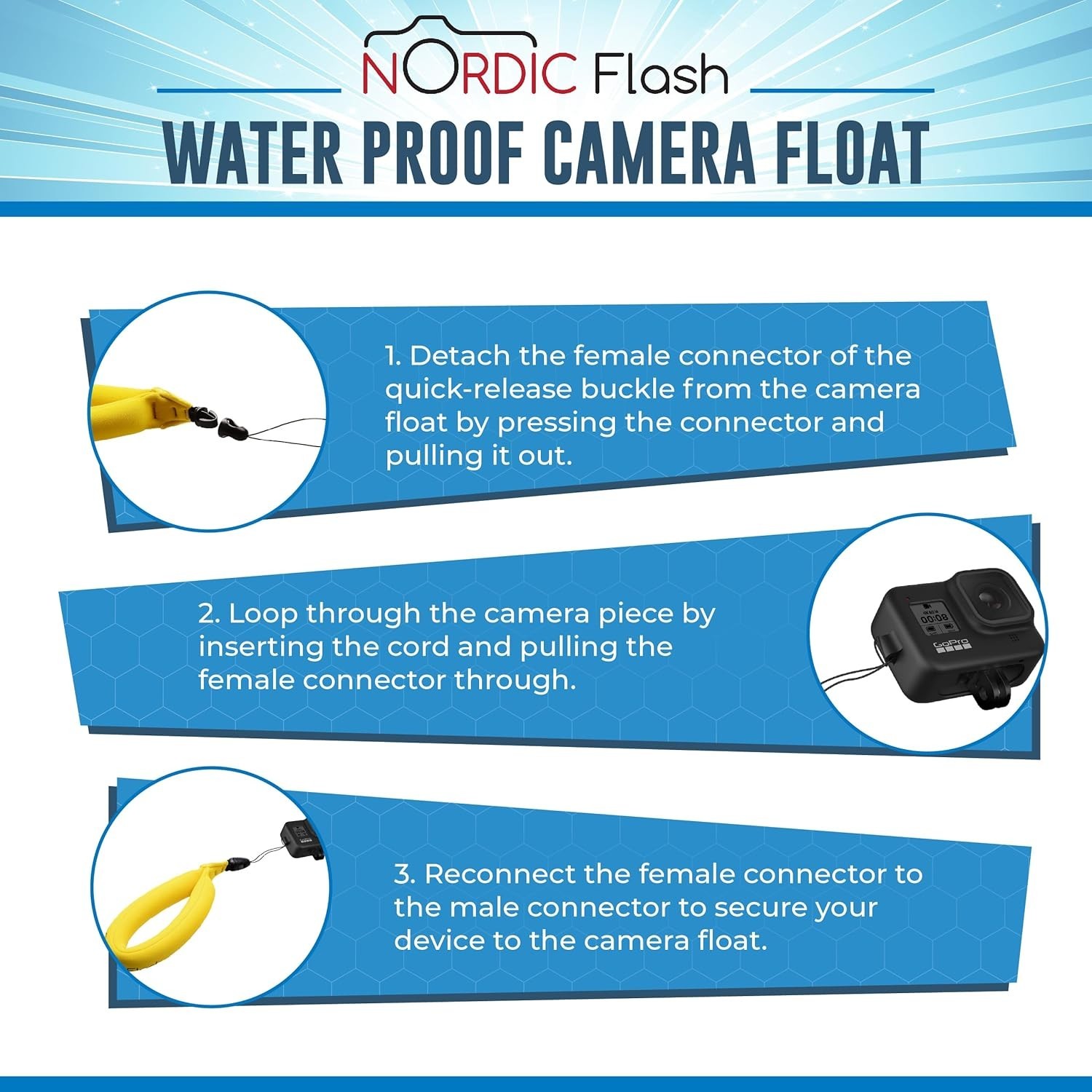 Bright Yellow Float Straps for Cameras 2-Pack