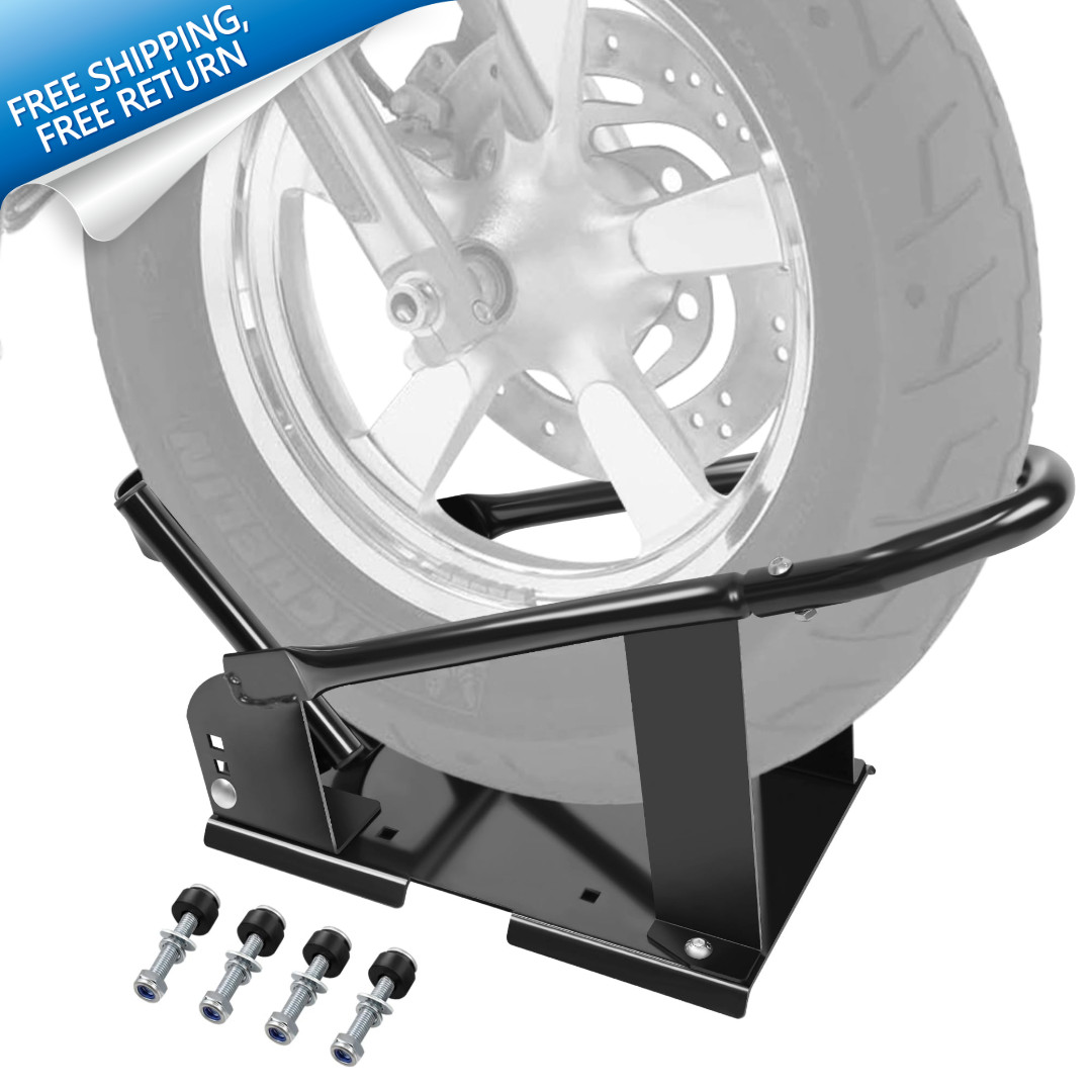 Motorcycle Tire Wheel Chock Adjustable Removable Cradle Heavy Duty Stand