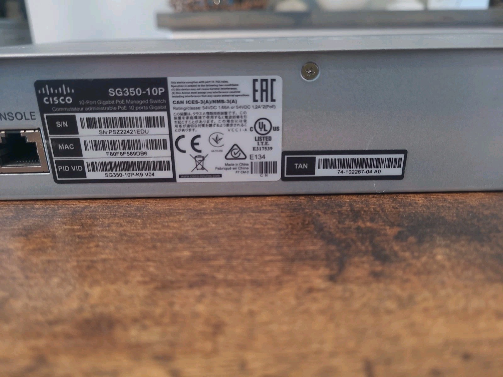 Cisco SG350-10P Managed Switch 10-Port