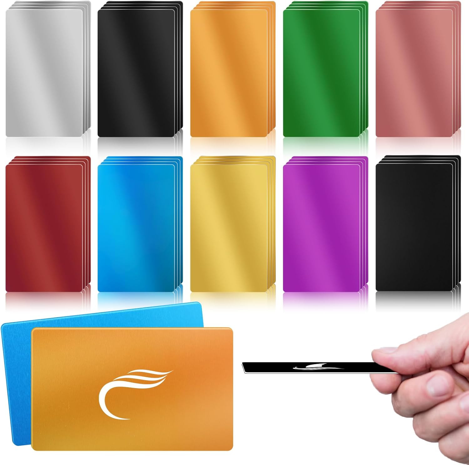 40 Pcs Metal Engraving Blanks Colorful Aluminum Sheet Laser Engraving Business C
