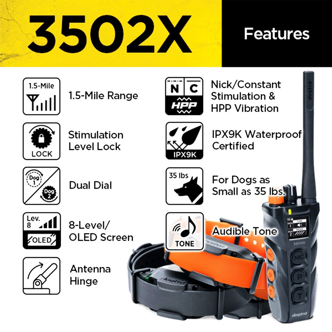 Dogtra 3502X Dual Knob 2-Dog Training Collars System