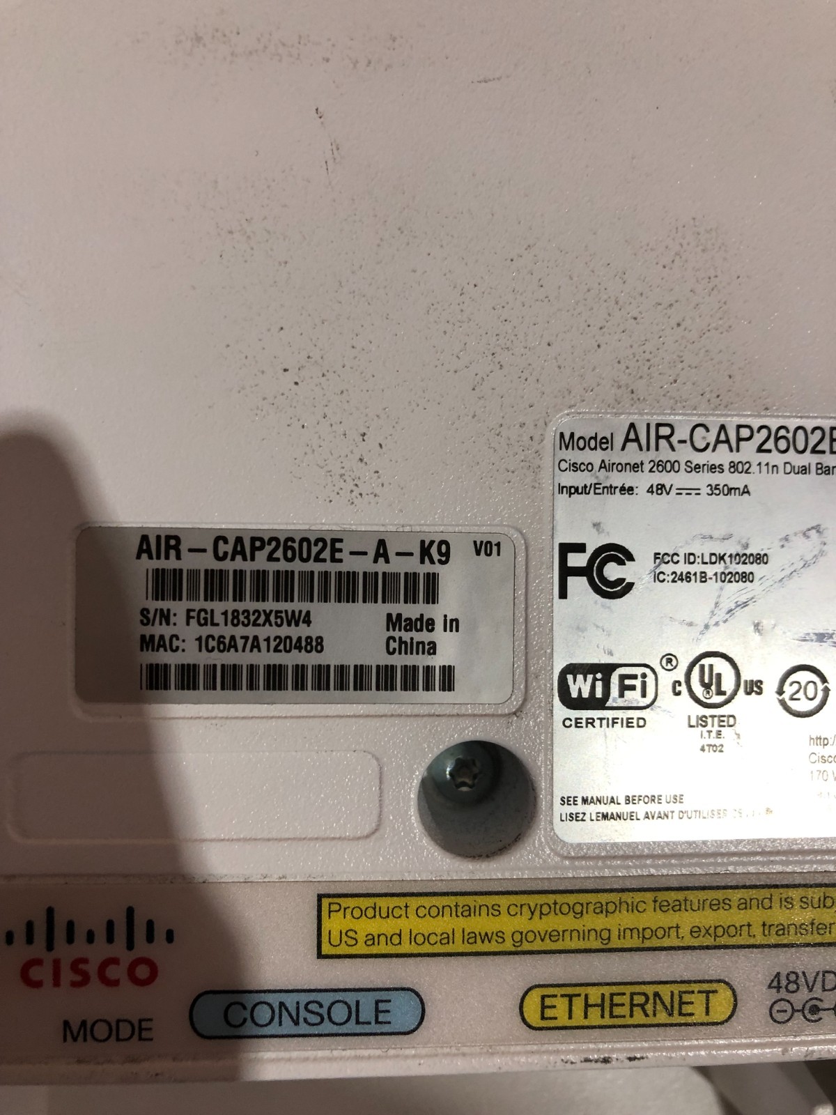 Cisco AIR-CAP 2602/3602E-A-K9 Dual Band Access Point Bundle - Untested