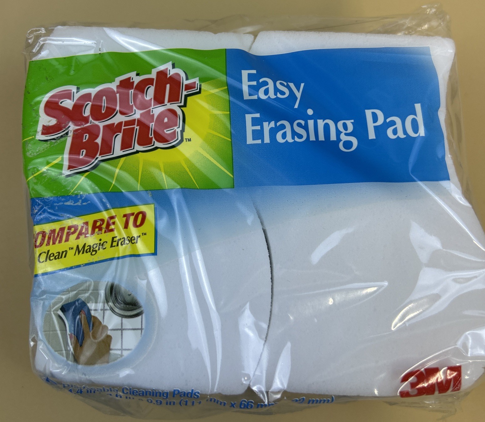 6 PACK Scotch Brite Easy Erasing Pads 3M 4.4" x 2.6" Blue Scrubber FREE SHIPPING