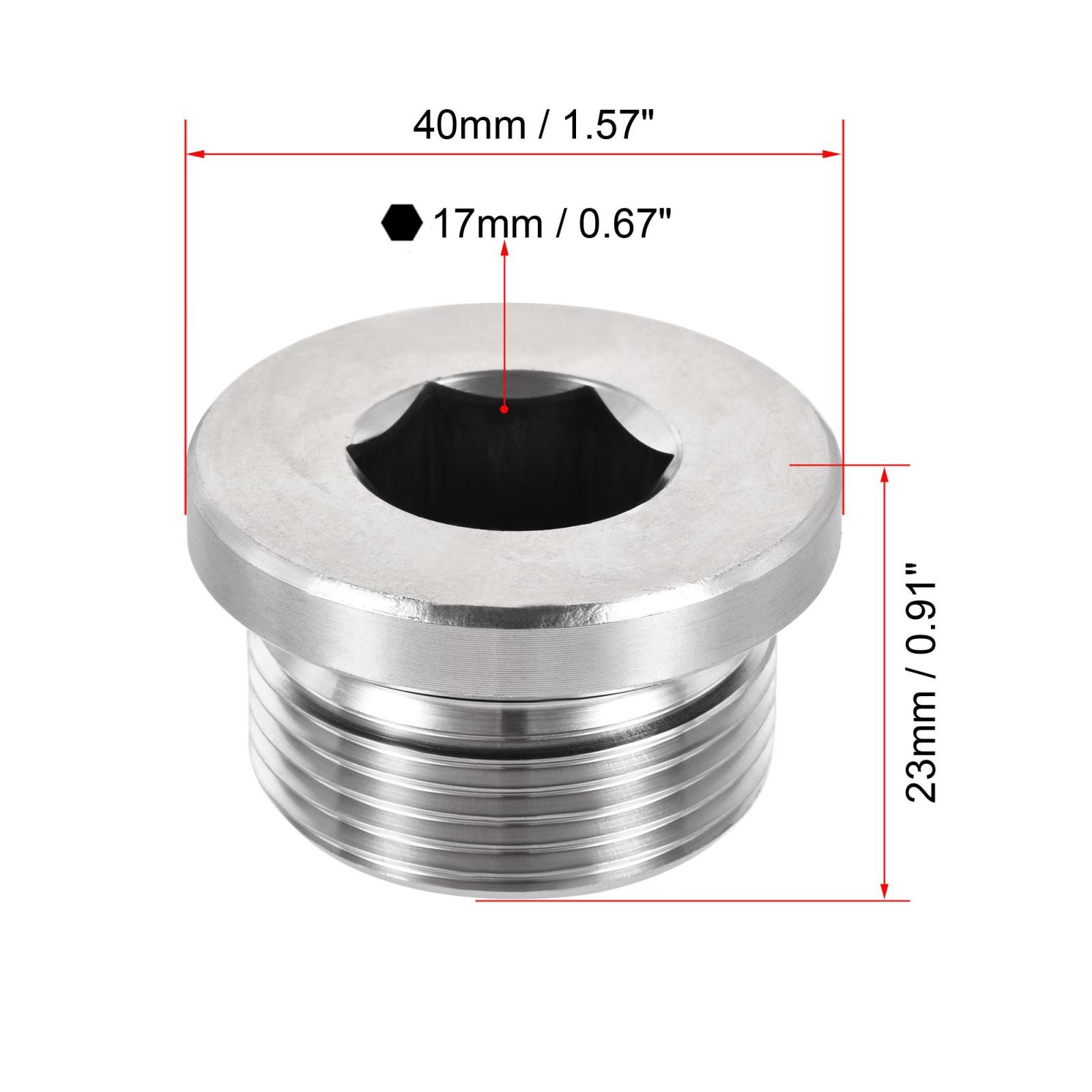 Stainless Steel Inner Hex Head M33x2 Pipe Fitting Plug with Seal Ring