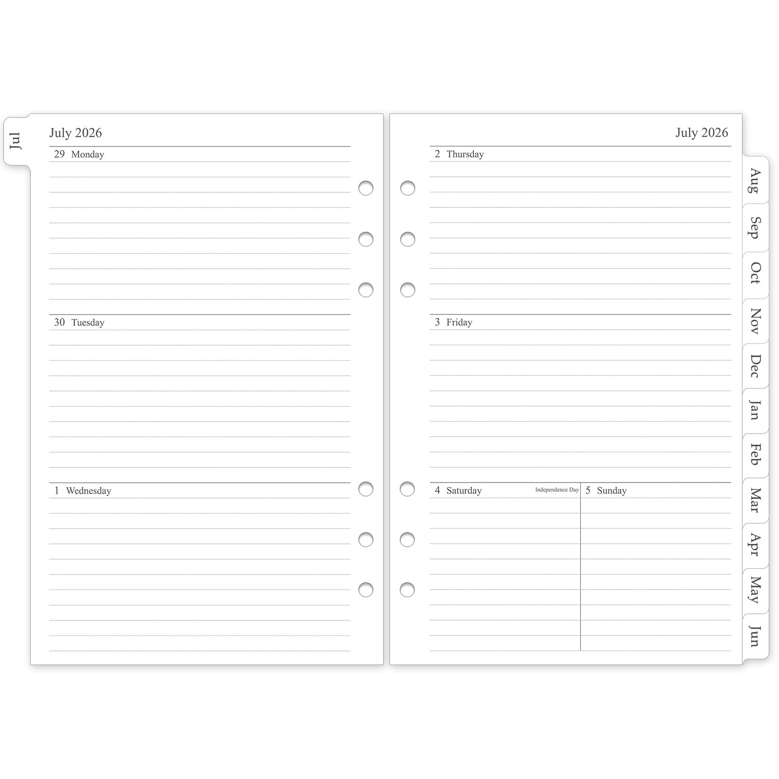 2026-2027 Weekly & Monthly Planner Refill, A5 Medium Planner Inserts for 6 Ho...