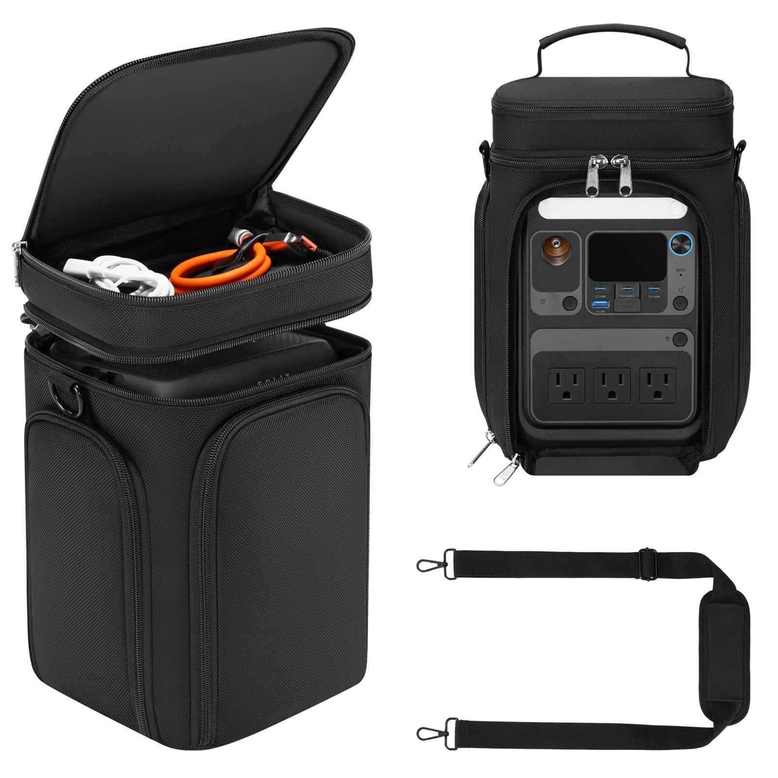 Travel Bag Padded Compatible with Anker Solix C300 Portable Power Station, Solix