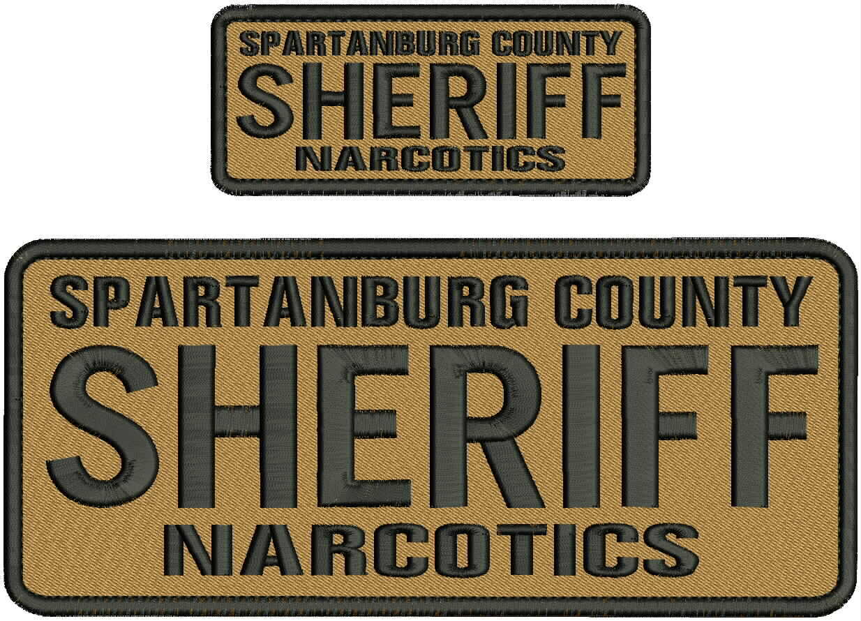 S C SHERIFF N EMB PATCH 4X10&2X5 HOOK ON BACK COYOTE BROWN /BLACK