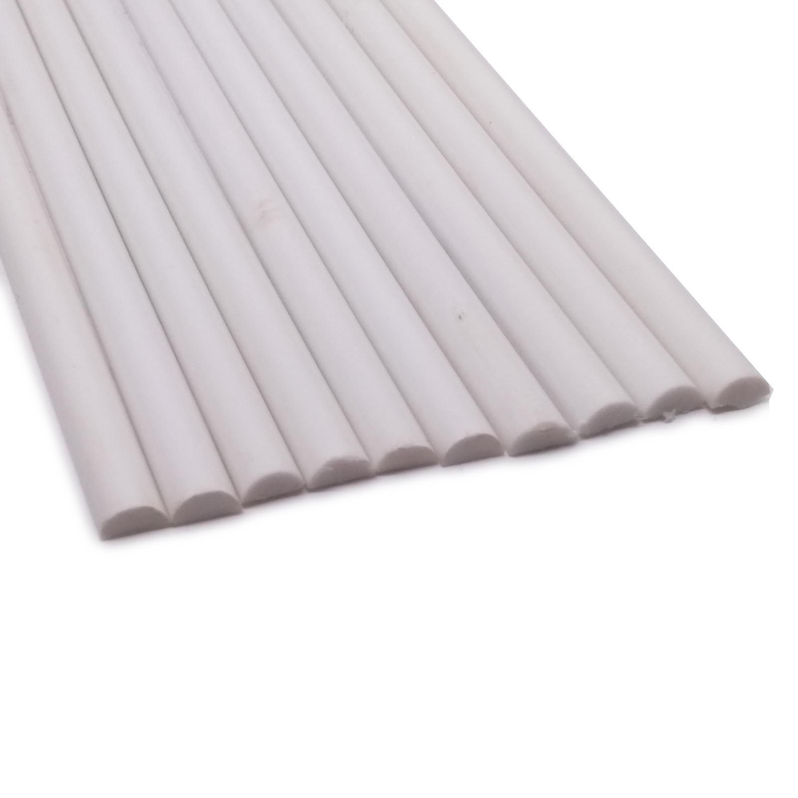 10pcs ABS Styrene Plastic Half Round Bar Rod 5mm Dia. 9.85" Long White