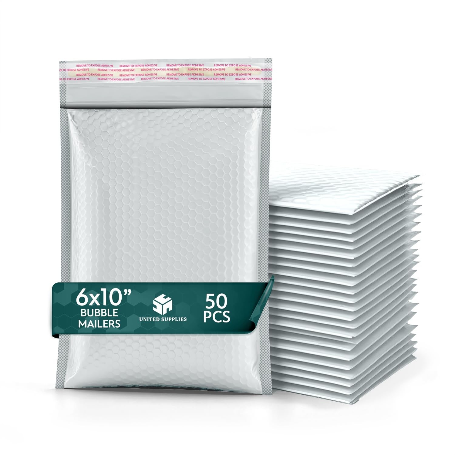 White Bubble Mailers 6x10" 50 Pack Usable Size 6x9” Small Padded Envelopes