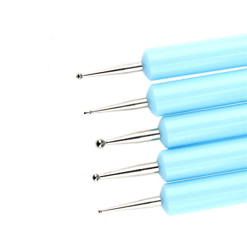 5X 2 Way Pottery Clay Ball Styluses Tools Polymer Clay Sculpture Nail Art H KbGA