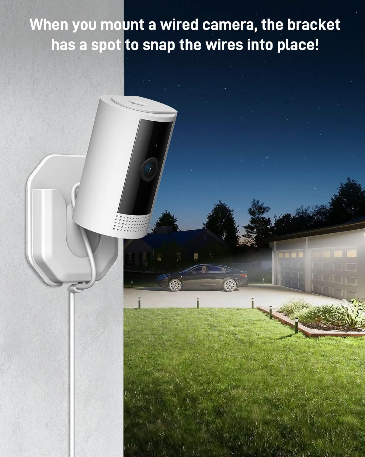 No Drill Ring Indoor Cam Plus Adhesive Wall Mount Bracket, Strong Durable Adhesi