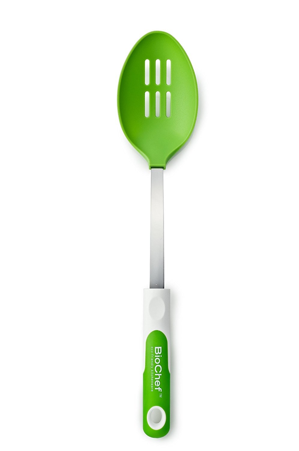 Lot of 7 BioChef Slotted Nylon Spoon, Green