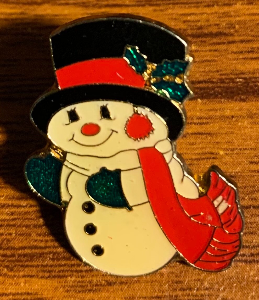Snowman Top Hat Holiday Pin Free Shipping