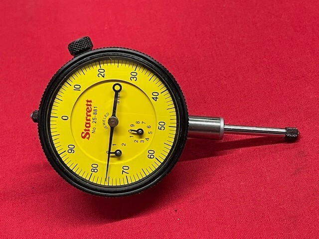 Starrett 25-881J Dial Indicator 0-25.0mm Range, 0-100 Continuous Dial IN STOCK