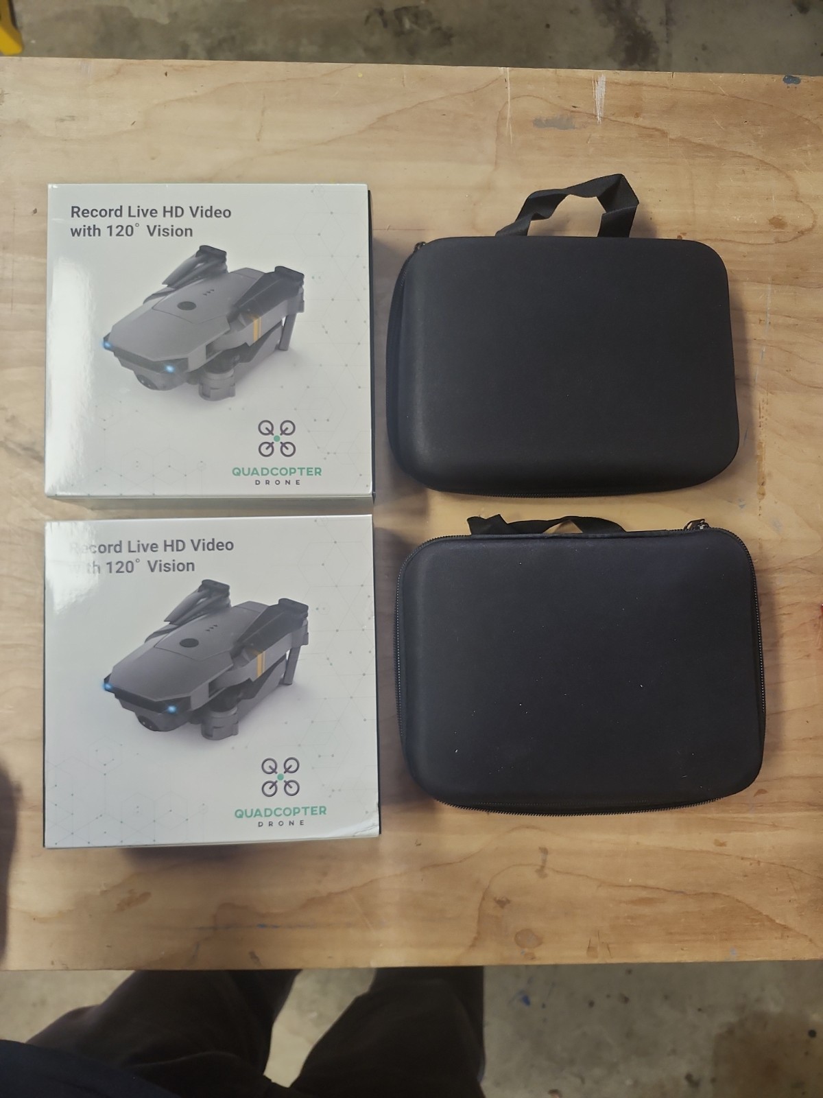 Lot Of 2 Quadcopter Drones - Record Live Video HD Camera WiFi Bundle With Cases