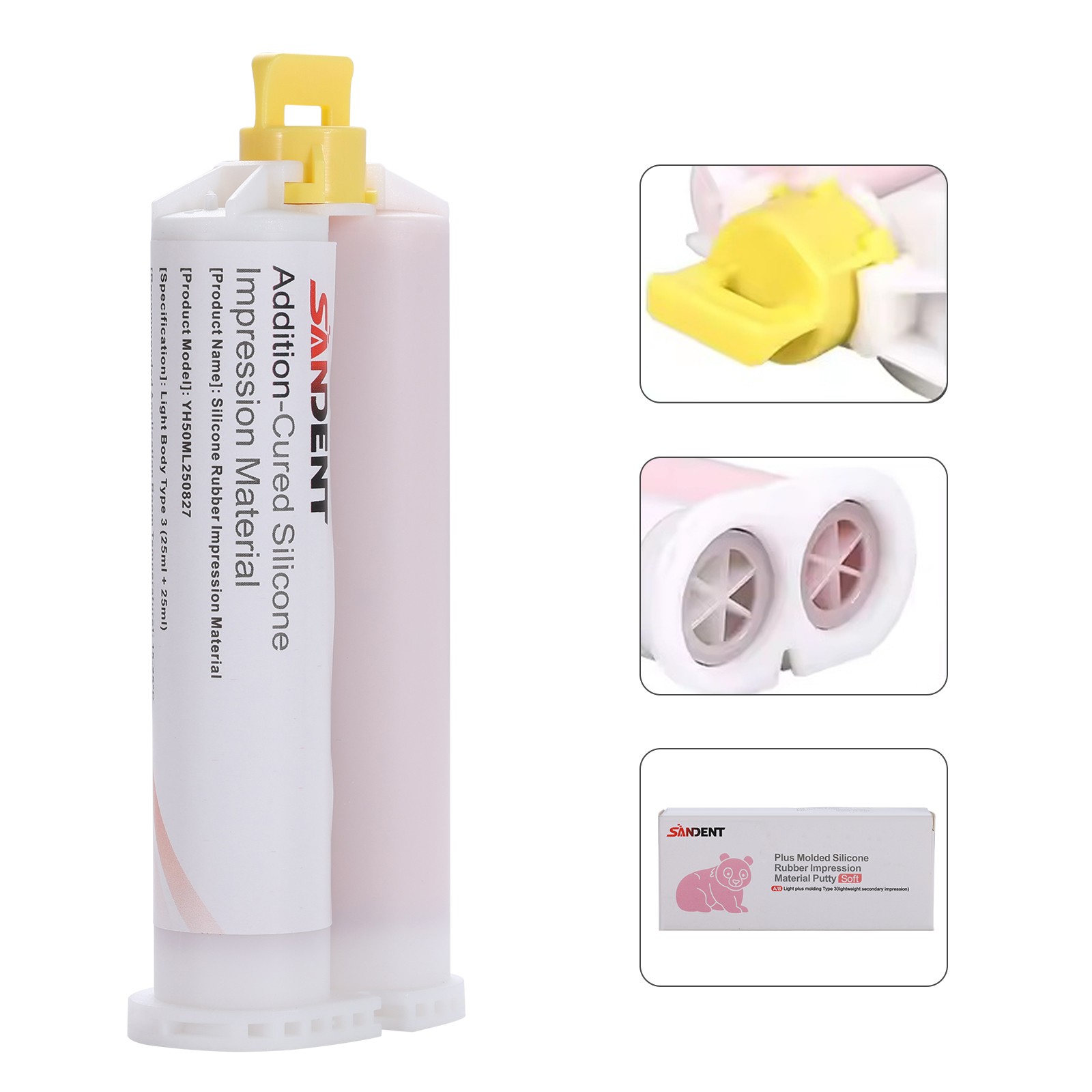 Dental Impression Material silicone Putty Normal Fast Set Light Body 50ML 5*Tips