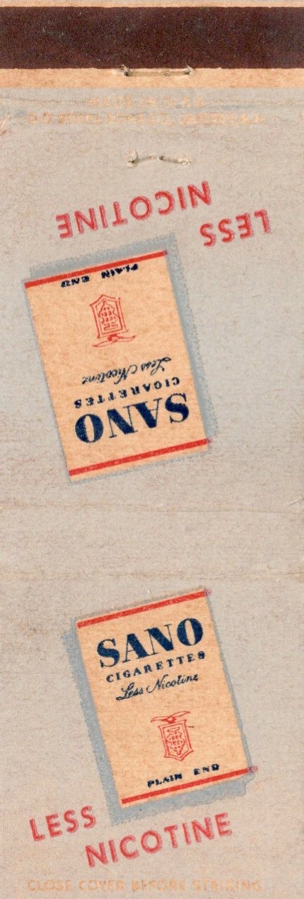 Vintage Matchcover  Sano Cigarettes