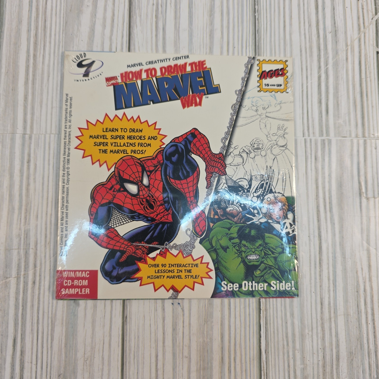 How to Draw the Marvel Way SAMPLER 1996 CD-ROM PC Cloud 9 Dino Finder Comics