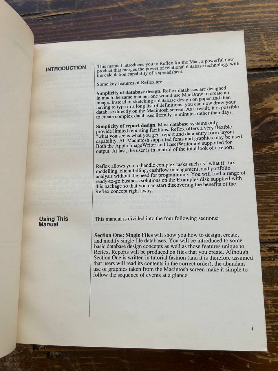 Borland Reflex for the Mac Version 1.0 User Manual Vintage 1986