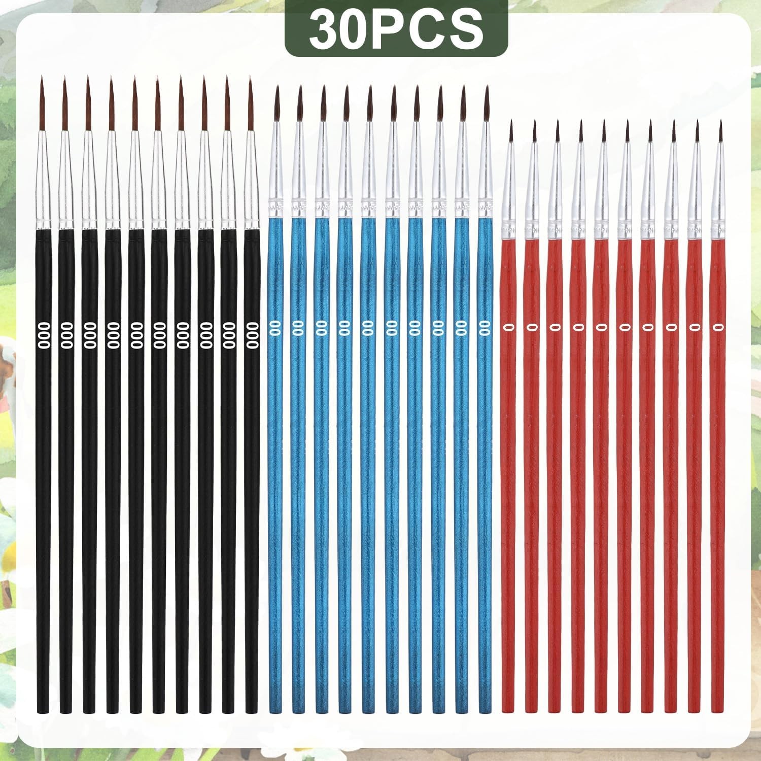 30pcs Fine Tip Detail Paint Brushes, #0#00#000 Tiny Thin Brush Set...
