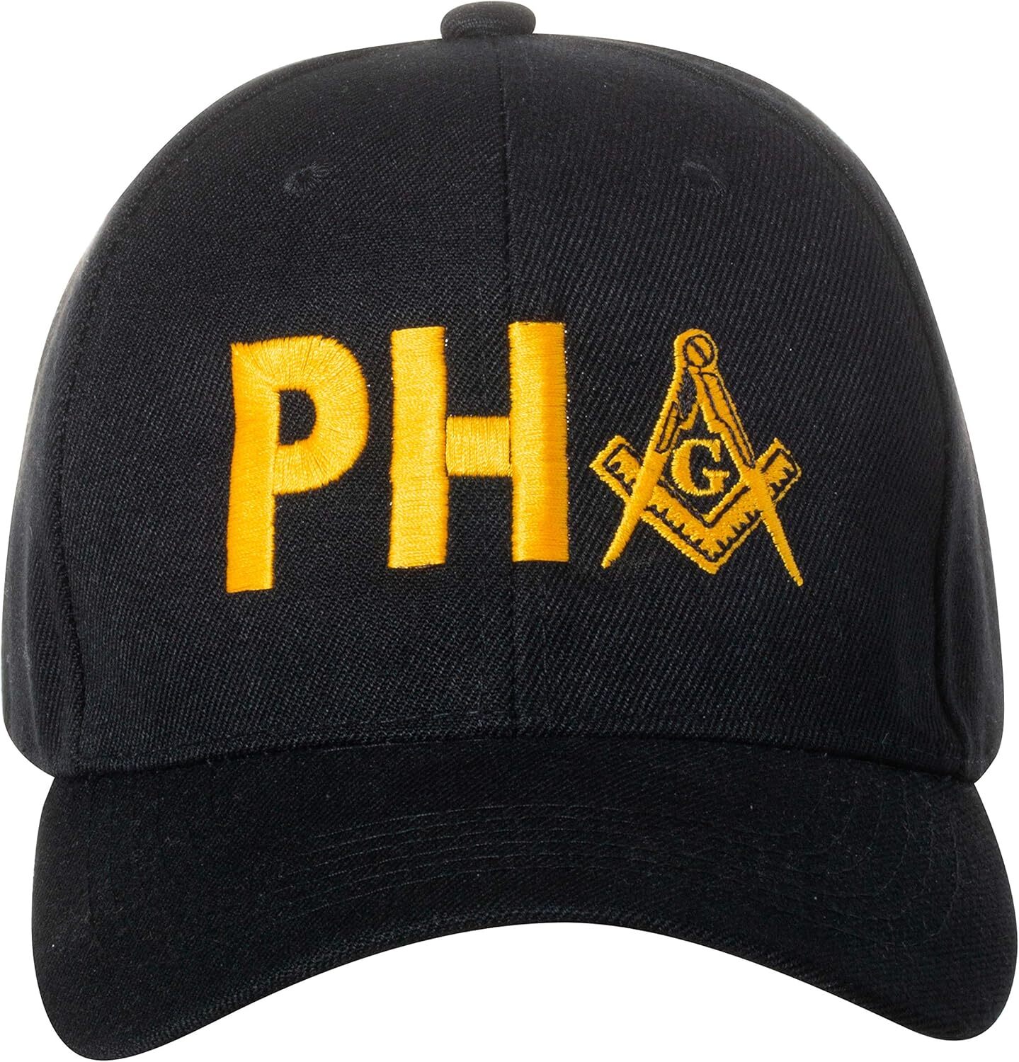 Prince Hall Freemasons Masonic Square and Compass Embroidered Black...