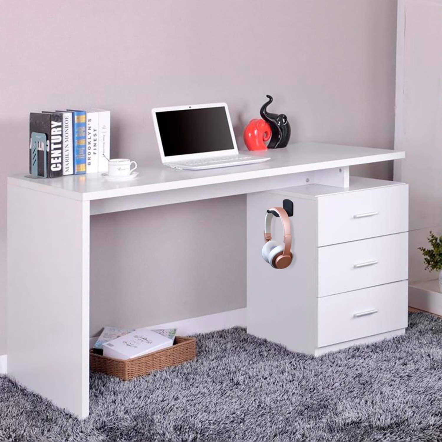 Neetto HS907 - Headphone Hanger Holder Wall Mount, Headset Hook Under Desk, U...