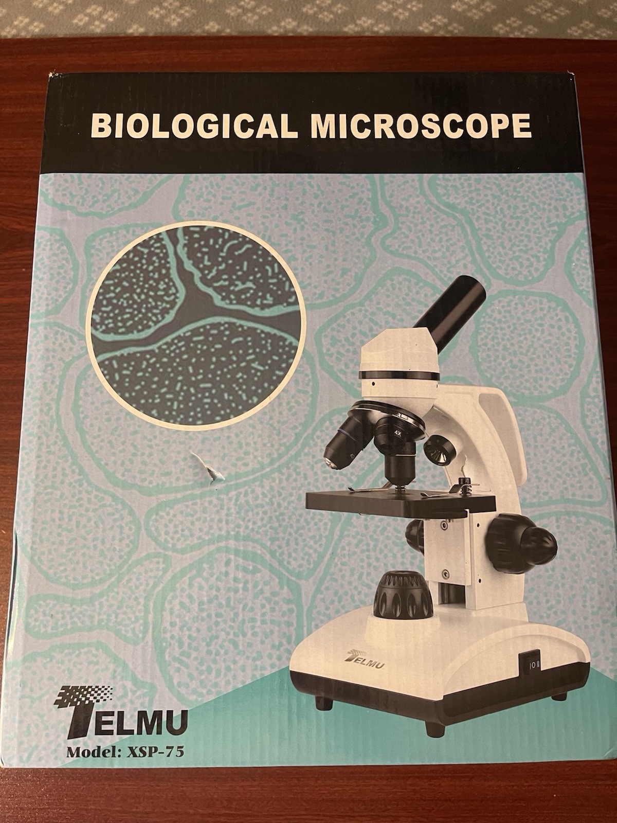 Telmu Biological Microscope XSP-75 White Black Dual Illumination Handheld