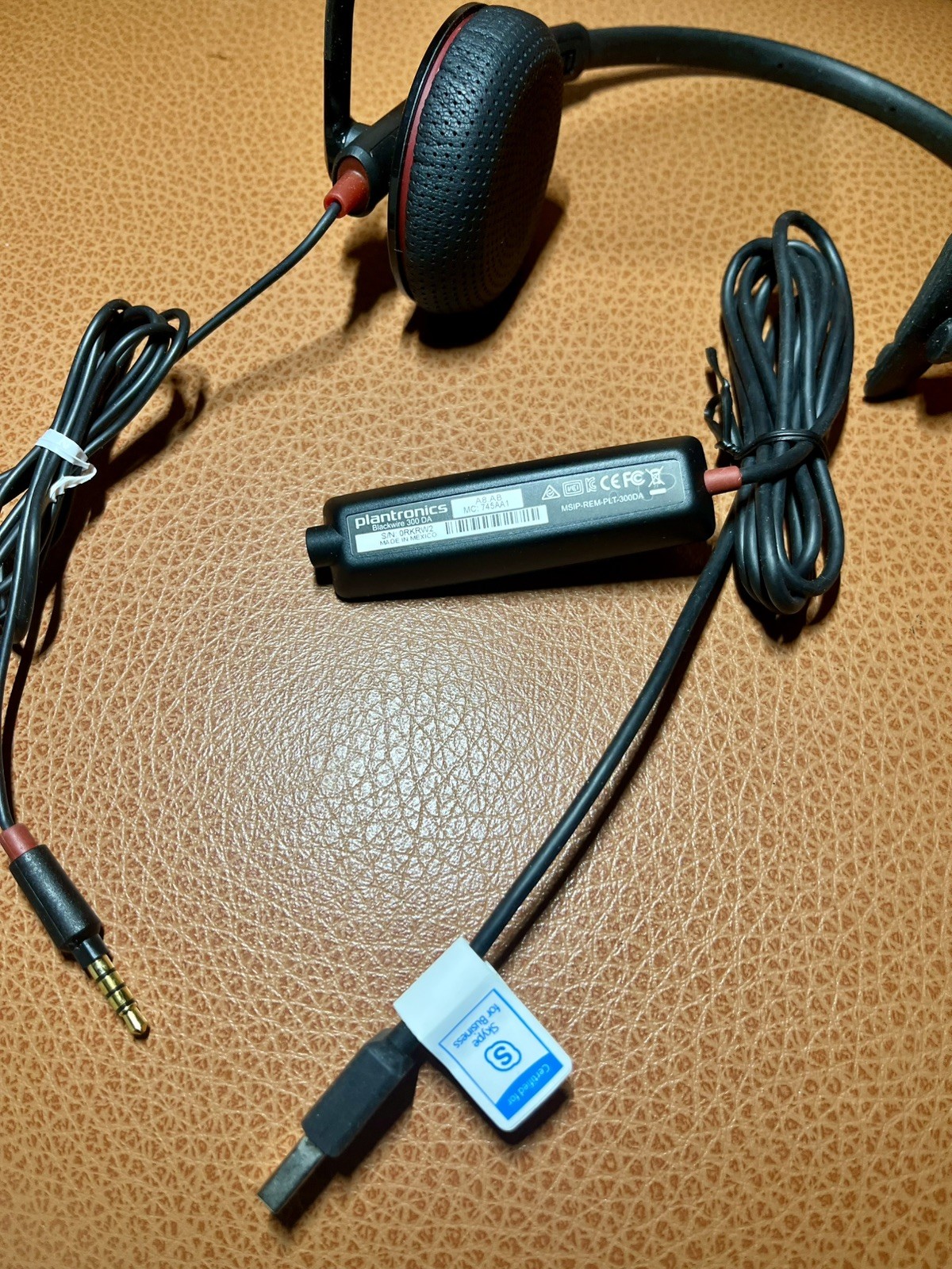 Plantronics Blackwire 300 DA Stereo USB Computer Headset w/ USB Adapter