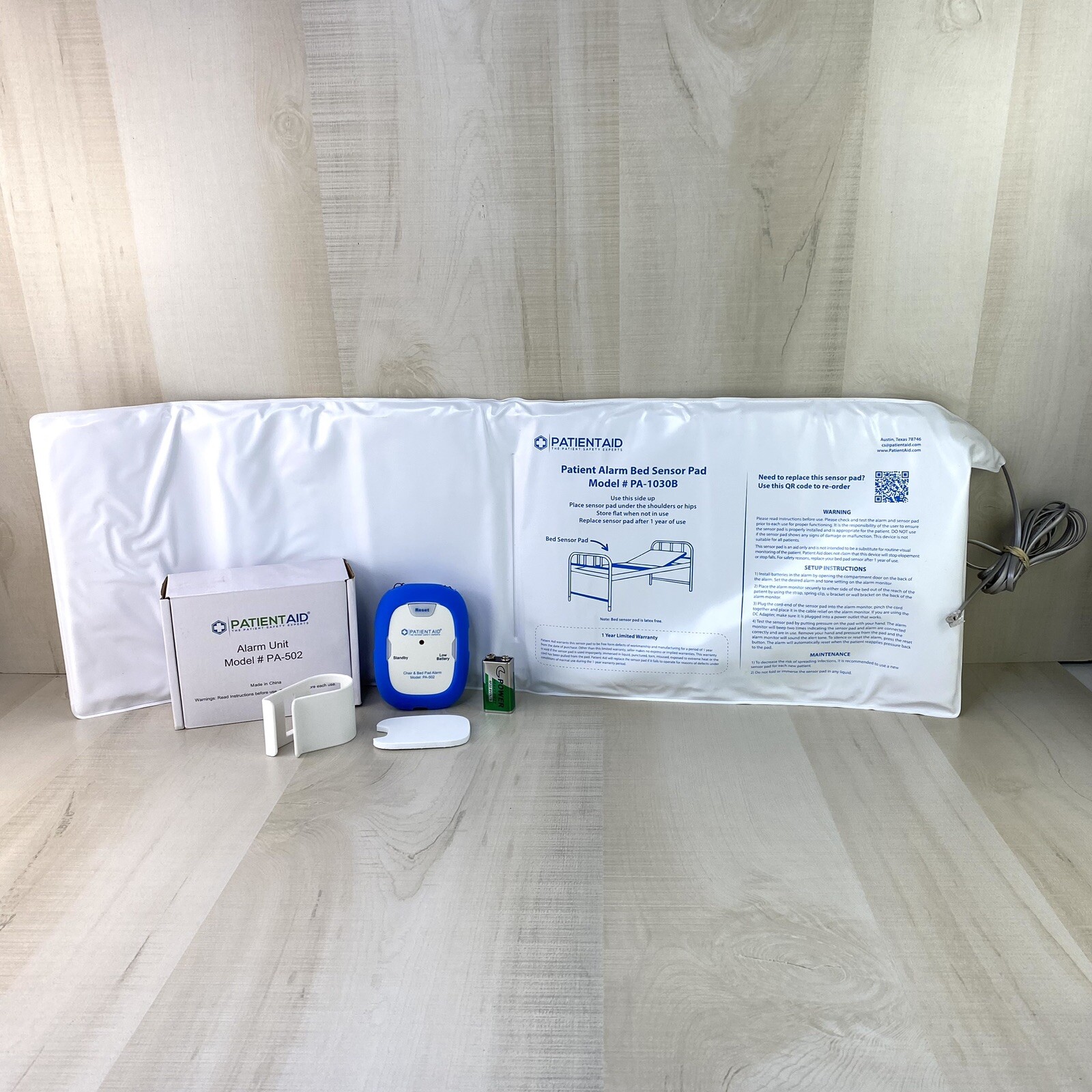 Patient Aid 10"x 30" Motion Sensor Alarm Bed Under Pad for Elderly Monitoring