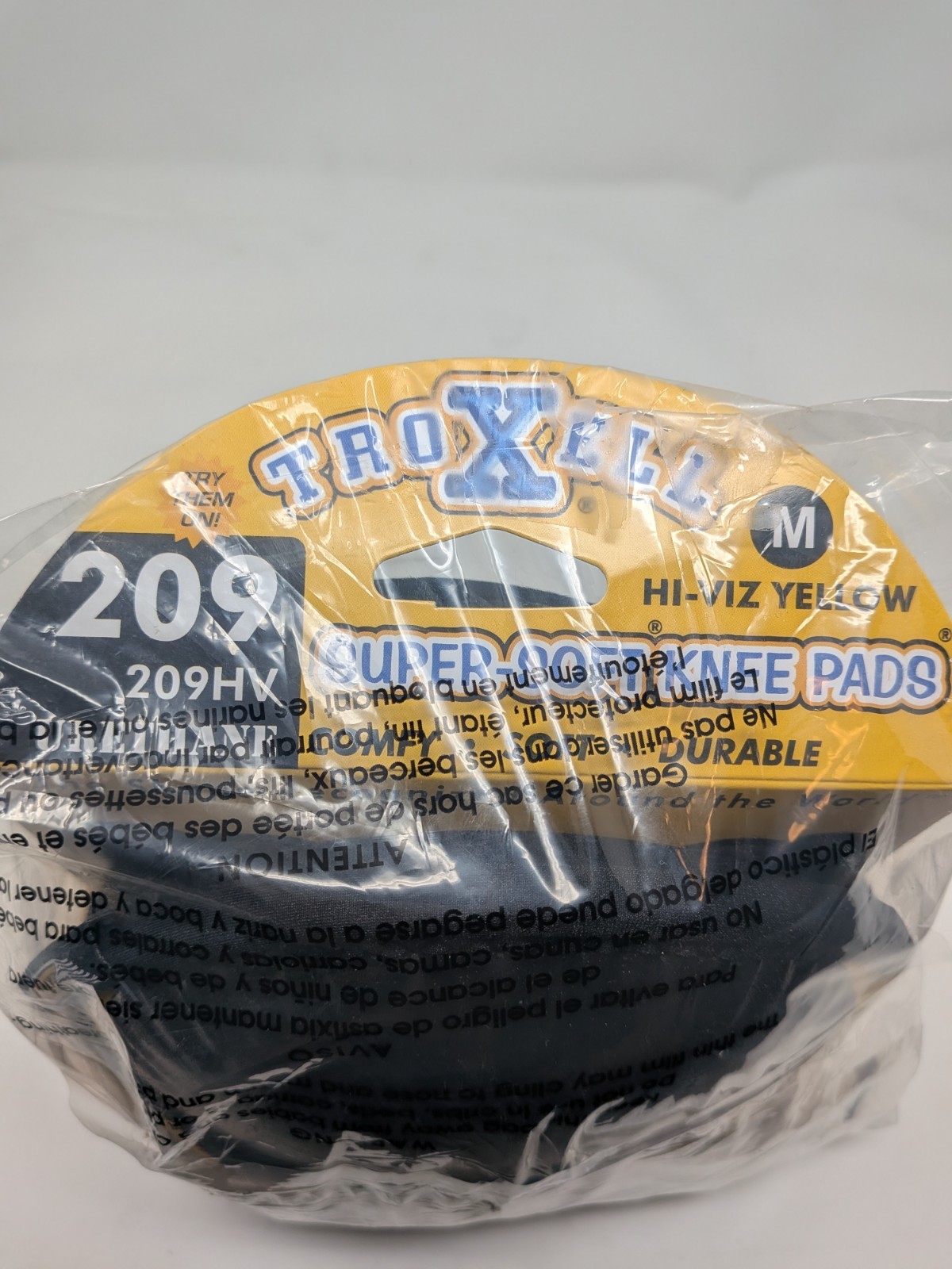 Troxell Super-Soft Knee Pads - Medium HI VIZ Yellow 209 HV Urethane