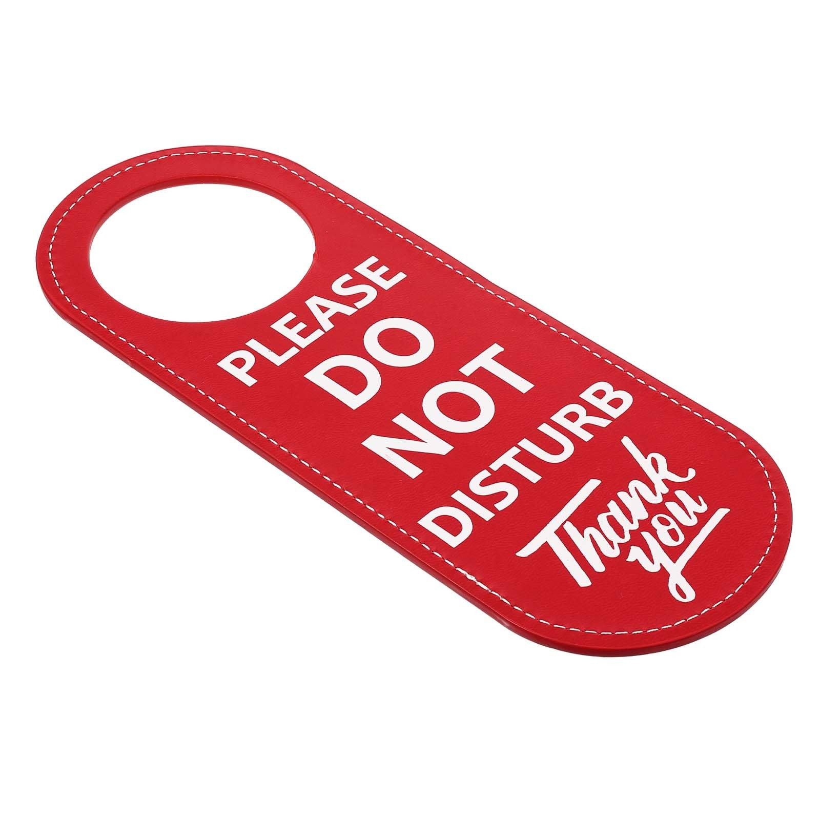 PU Leather Double Sided Do Not Disturb Door Hanger Privacy Sign Office Dorm