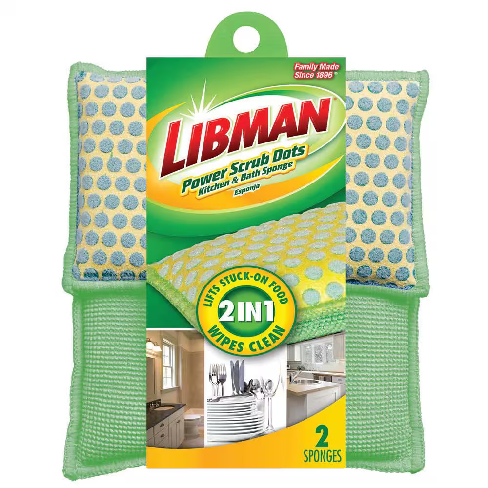 Power Scrub Dots Kitchen and Bath Sponge (4-Count)
