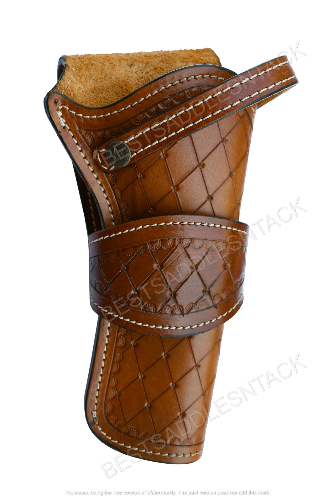 DOUBLE ACTION HOLSTER REVOLVER PISTOL COVER SIX SHOOTER TOOLED LEATHER GUN COVER