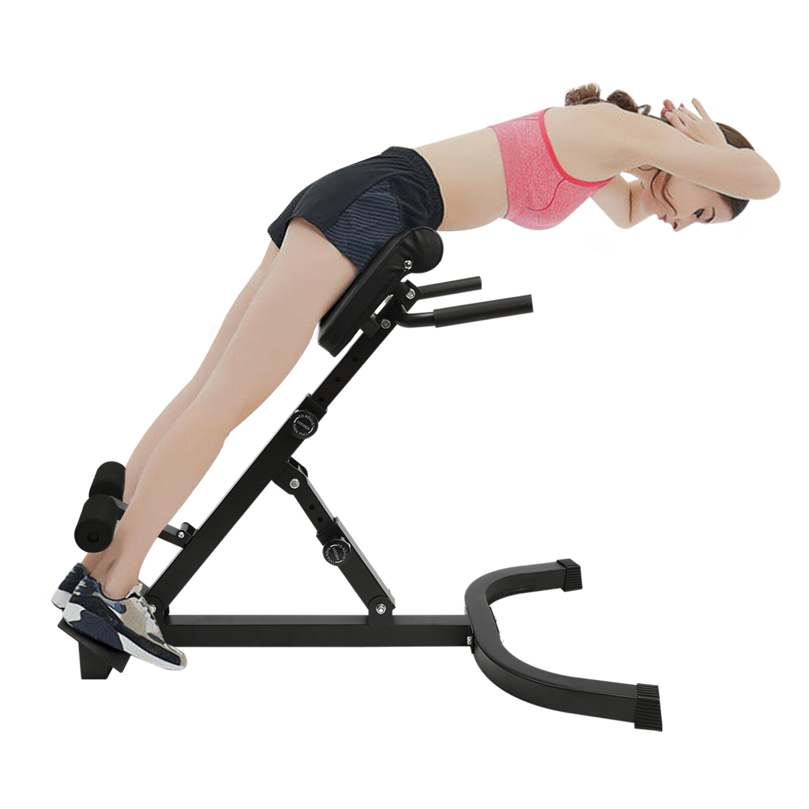 Roman Chair Lower Back Extension Machine Reverse Hyperextension Bench Adjustable