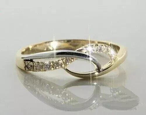 2CT Round Cut REAL Moissanite Women's Engagement Ring 14K Two Tone Gold Plated