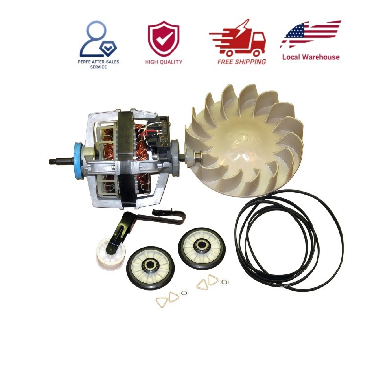 COMBO5:Dryer Motor 279827 Blower 694089 Belt Idler Rollers 4392065 for Whirlpool