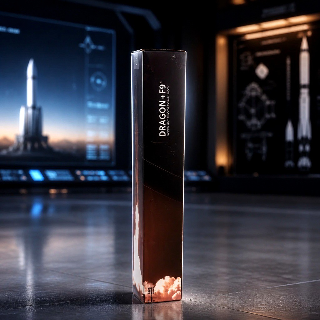 Spacex Dragon + F9 Rocket Desk Top Display Model