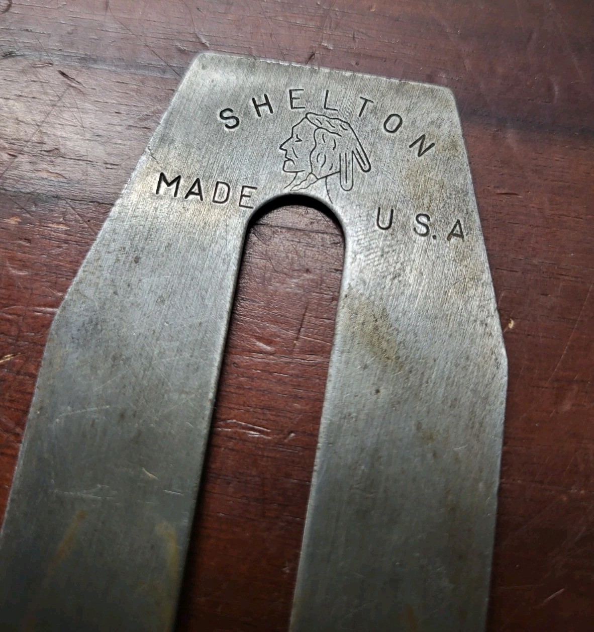 Nice Vintage Shelton No. 4 Plane 2"  Iron With Indan Head Logo