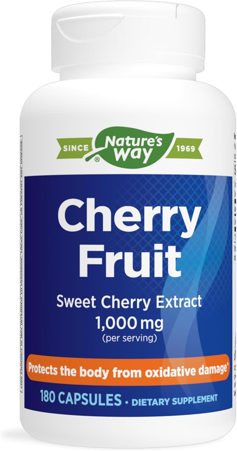 Nature's Way Cherry Fruit, Sweet Cherry Extract, 1,000 Mg, 180 Capsules