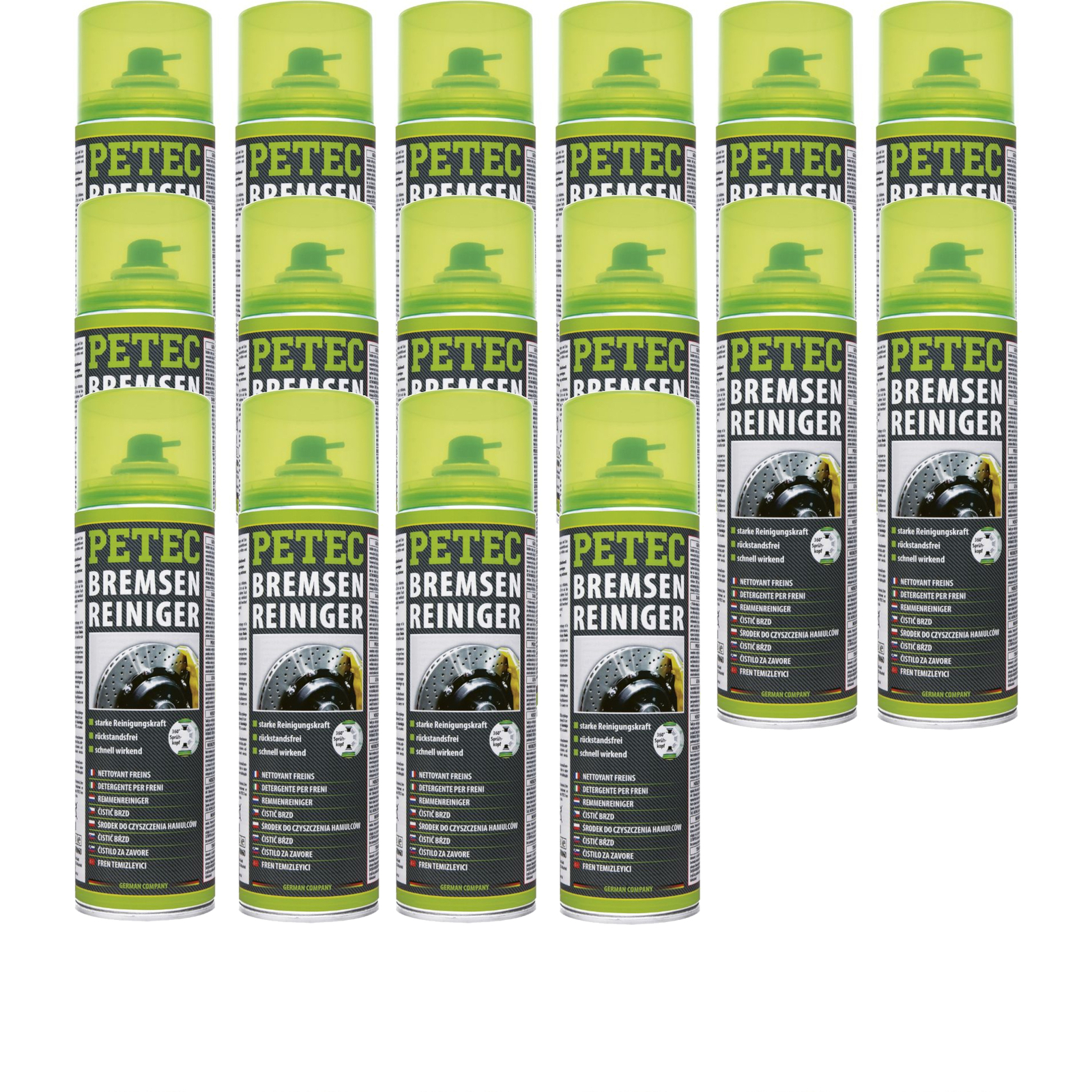 Petec 16x Bremsenreiniger Montagereiniger Entfetter 360° Ventil Spray 500ml