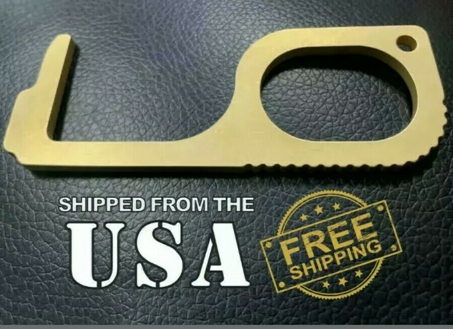 No Germ Door Opener/Button Pusher Virus Safe Brass Sanitary Key Antimicrobial